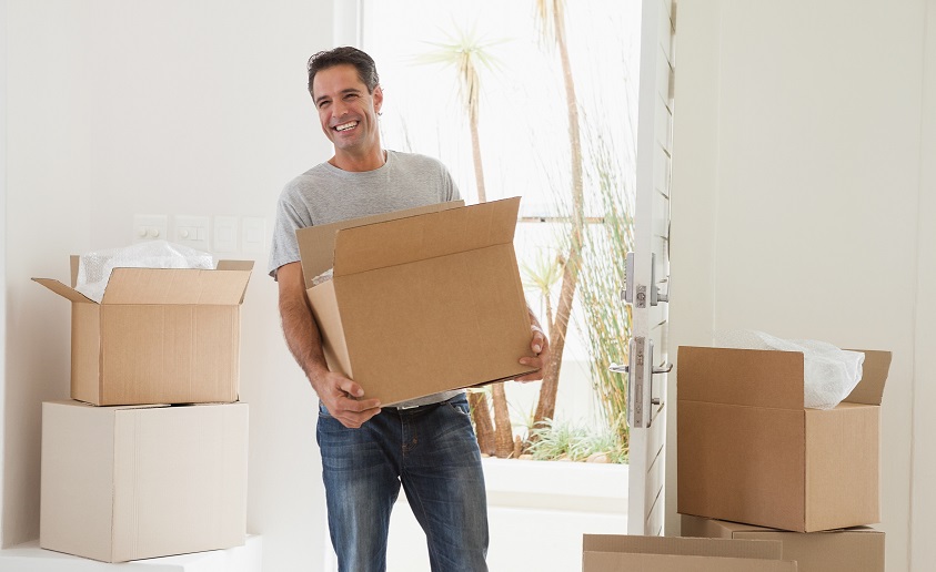 Moving truck parked near cobblestone street in Gastown, Vancouver
