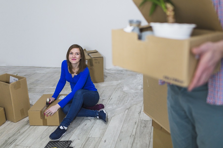 Professional residential movers helping client in Vancouver home